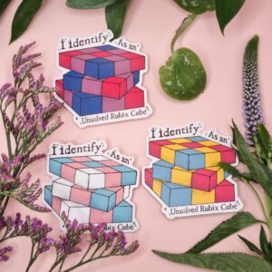 Unsolved Rubix Cube Sticker