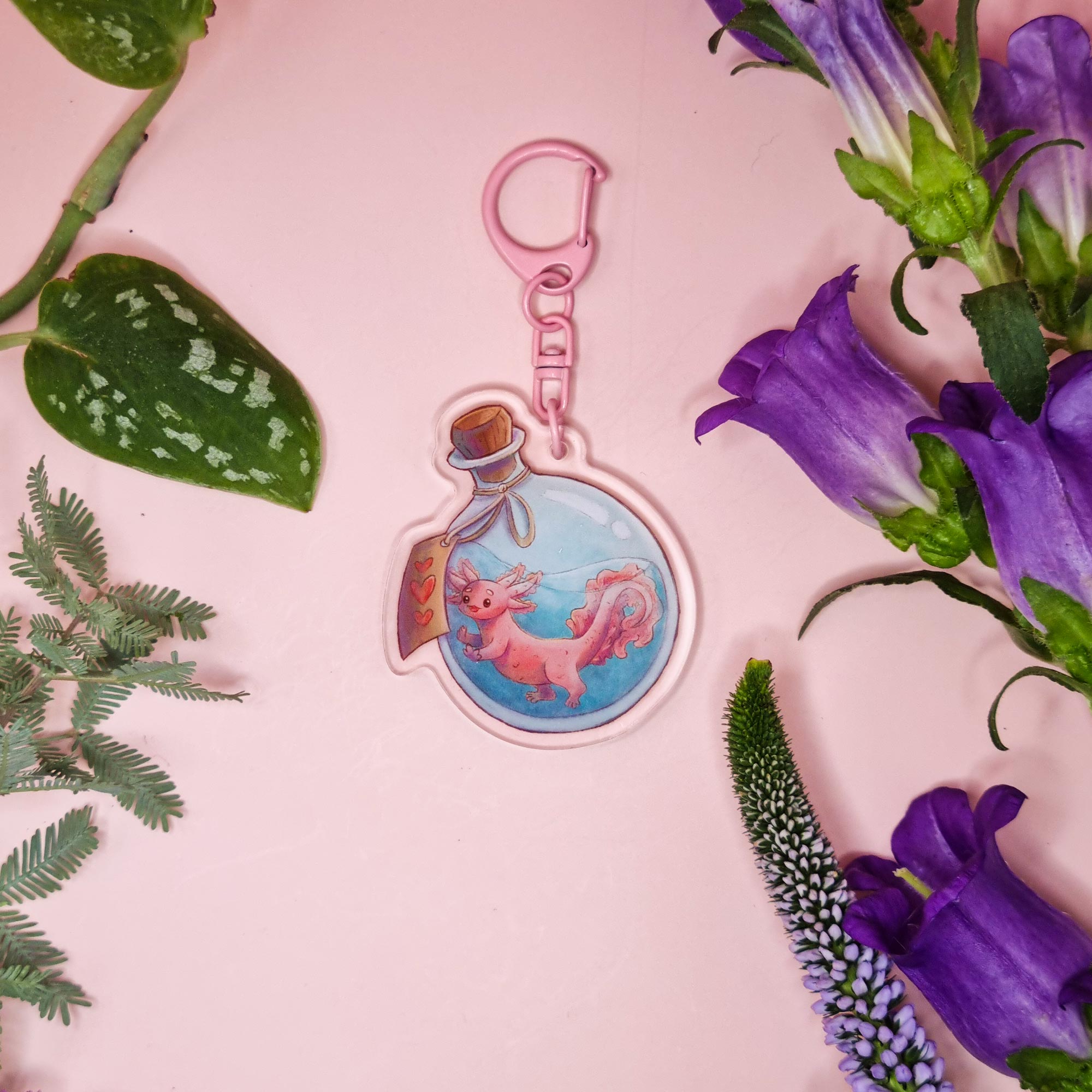Axolotl Bottl Keychain